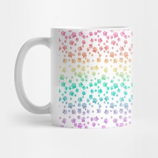 Paw Prints Pastel Rainbow Graphic Design Mug